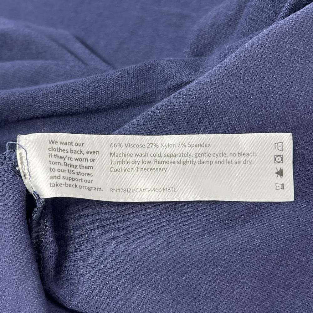 Eileen Fisher Blue Jersey Knit Dress 3/4 Sleeve Scoop Neck Women's Medium - Picture 6 of 7
